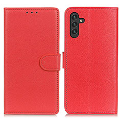 Funda de Cuero Cartera con Soporte Carcasa A03D para Samsung Galaxy A04s Rojo