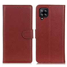 Funda de Cuero Cartera con Soporte Carcasa A03D para Samsung Galaxy A22 4G Marron