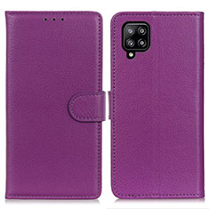 Funda de Cuero Cartera con Soporte Carcasa A03D para Samsung Galaxy A22 4G Morado