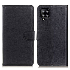 Funda de Cuero Cartera con Soporte Carcasa A03D para Samsung Galaxy A22 4G Negro