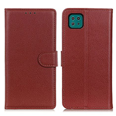 Funda de Cuero Cartera con Soporte Carcasa A03D para Samsung Galaxy A22 5G Marron