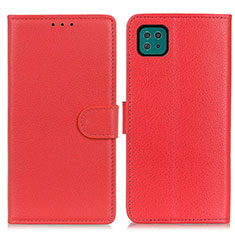 Funda de Cuero Cartera con Soporte Carcasa A03D para Samsung Galaxy A22 5G Rojo