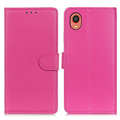 Funda de Cuero Cartera con Soporte Carcasa A03D para Samsung Galaxy A22 5G SC-56B Rosa Roja