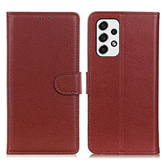 Funda de Cuero Cartera con Soporte Carcasa A03D para Samsung Galaxy A53 5G Marron