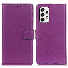 Funda de Cuero Cartera con Soporte Carcasa A03D para Samsung Galaxy A53 5G Morado