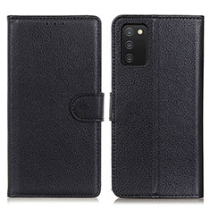 Funda de Cuero Cartera con Soporte Carcasa A03D para Samsung Galaxy F02S SM-E025F Negro