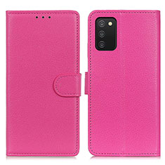 Funda de Cuero Cartera con Soporte Carcasa A03D para Samsung Galaxy F02S SM-E025F Rosa Roja