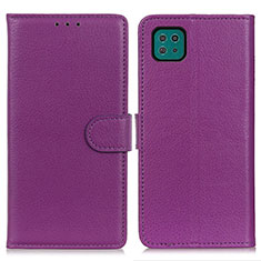 Funda de Cuero Cartera con Soporte Carcasa A03D para Samsung Galaxy F42 5G Morado