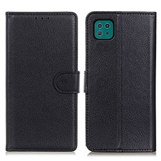 Funda de Cuero Cartera con Soporte Carcasa A03D para Samsung Galaxy F42 5G Negro