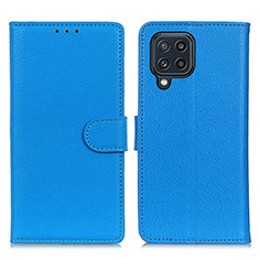 Funda de Cuero Cartera con Soporte Carcasa A03D para Samsung Galaxy M32 4G Azul Cielo