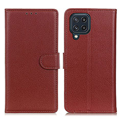 Funda de Cuero Cartera con Soporte Carcasa A03D para Samsung Galaxy M32 4G Marron