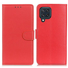 Funda de Cuero Cartera con Soporte Carcasa A03D para Samsung Galaxy M32 4G Rojo