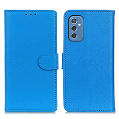 Funda de Cuero Cartera con Soporte Carcasa A03D para Samsung Galaxy M52 5G Azul Cielo