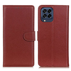 Funda de Cuero Cartera con Soporte Carcasa A03D para Samsung Galaxy M53 5G Marron