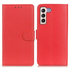 Funda de Cuero Cartera con Soporte Carcasa A03D para Samsung Galaxy S22 5G Rojo