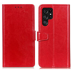 Funda de Cuero Cartera con Soporte Carcasa A03D para Samsung Galaxy S23 Ultra 5G Rojo