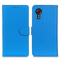 Funda de Cuero Cartera con Soporte Carcasa A03D para Samsung Galaxy XCover 5 SM-G525F Azul Cielo