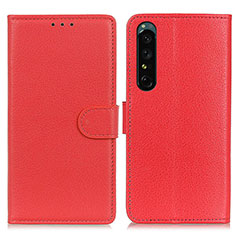 Funda de Cuero Cartera con Soporte Carcasa A03D para Sony Xperia 1 IV Rojo