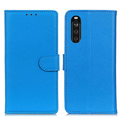 Funda de Cuero Cartera con Soporte Carcasa A03D para Sony Xperia 10 III Lite Azul Cielo