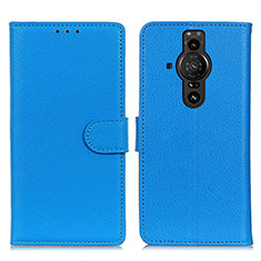 Funda de Cuero Cartera con Soporte Carcasa A03D para Sony Xperia PRO-I Azul Cielo