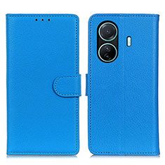 Funda de Cuero Cartera con Soporte Carcasa A03D para Vivo T1 Pro 5G Azul Cielo