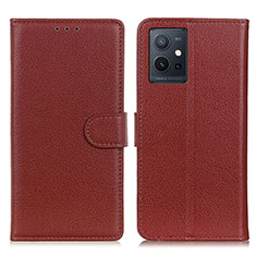 Funda de Cuero Cartera con Soporte Carcasa A03D para Vivo Y30 5G Marron