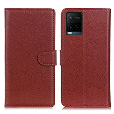 Funda de Cuero Cartera con Soporte Carcasa A03D para Vivo Y32 4G Marron