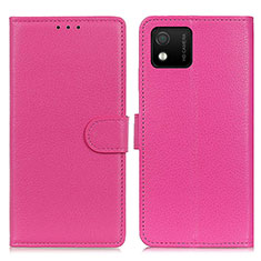 Funda de Cuero Cartera con Soporte Carcasa A03D para Wiko Y52 Rosa Roja