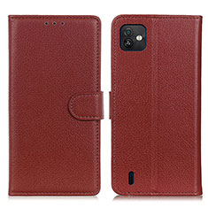 Funda de Cuero Cartera con Soporte Carcasa A03D para Wiko Y82 Marron