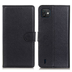 Funda de Cuero Cartera con Soporte Carcasa A03D para Wiko Y82 Negro