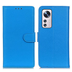 Funda de Cuero Cartera con Soporte Carcasa A03D para Xiaomi Mi 12S 5G Azul Cielo