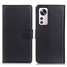 Funda de Cuero Cartera con Soporte Carcasa A03D para Xiaomi Mi 12S Pro 5G Negro