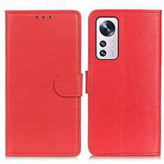 Funda de Cuero Cartera con Soporte Carcasa A03D para Xiaomi Mi 12S Pro 5G Rojo