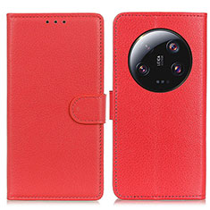 Funda de Cuero Cartera con Soporte Carcasa A03D para Xiaomi Mi 13 Ultra 5G Rojo