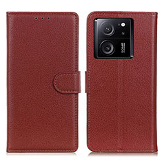 Funda de Cuero Cartera con Soporte Carcasa A03D para Xiaomi Mi 13T 5G Marron