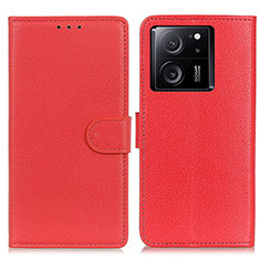 Funda de Cuero Cartera con Soporte Carcasa A03D para Xiaomi Mi 13T 5G Rojo