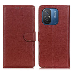 Funda de Cuero Cartera con Soporte Carcasa A03D para Xiaomi Poco C55 Marron