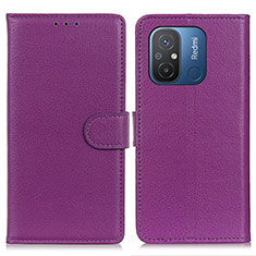 Funda de Cuero Cartera con Soporte Carcasa A03D para Xiaomi Poco C55 Morado