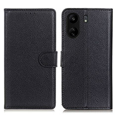 Funda de Cuero Cartera con Soporte Carcasa A03D para Xiaomi Poco C65 Negro