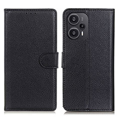 Funda de Cuero Cartera con Soporte Carcasa A03D para Xiaomi Poco F5 5G Negro