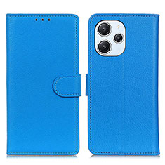 Funda de Cuero Cartera con Soporte Carcasa A03D para Xiaomi Redmi 12 4G Azul Cielo