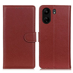 Funda de Cuero Cartera con Soporte Carcasa A03D para Xiaomi Redmi 13C Marron