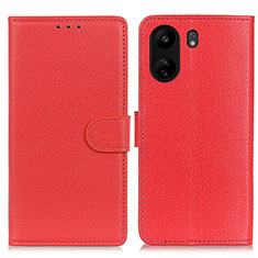 Funda de Cuero Cartera con Soporte Carcasa A03D para Xiaomi Redmi 13C Rojo