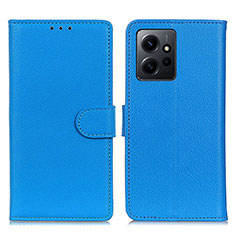 Funda de Cuero Cartera con Soporte Carcasa A03D para Xiaomi Redmi Note 12 4G Azul Cielo