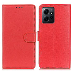 Funda de Cuero Cartera con Soporte Carcasa A03D para Xiaomi Redmi Note 12 4G Rojo