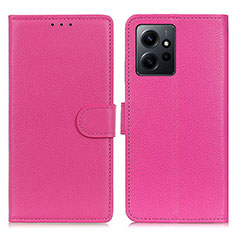 Funda de Cuero Cartera con Soporte Carcasa A03D para Xiaomi Redmi Note 12 4G Rosa Roja