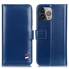 Funda de Cuero Cartera con Soporte Carcasa A04 para Apple iPhone 13 Pro Max Azul