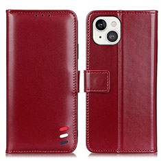 Funda de Cuero Cartera con Soporte Carcasa A04 para Apple iPhone 14 Plus Rojo