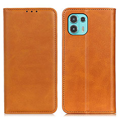 Funda de Cuero Cartera con Soporte Carcasa A04D para Motorola Moto Edge 20 Lite 5G Marron Claro