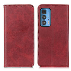 Funda de Cuero Cartera con Soporte Carcasa A04D para Motorola Moto Edge 20 Pro 5G Rojo